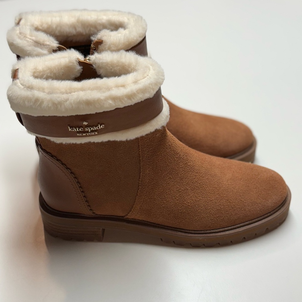 Kate Spade Bailey Suede Boot with fur size 6 nwot